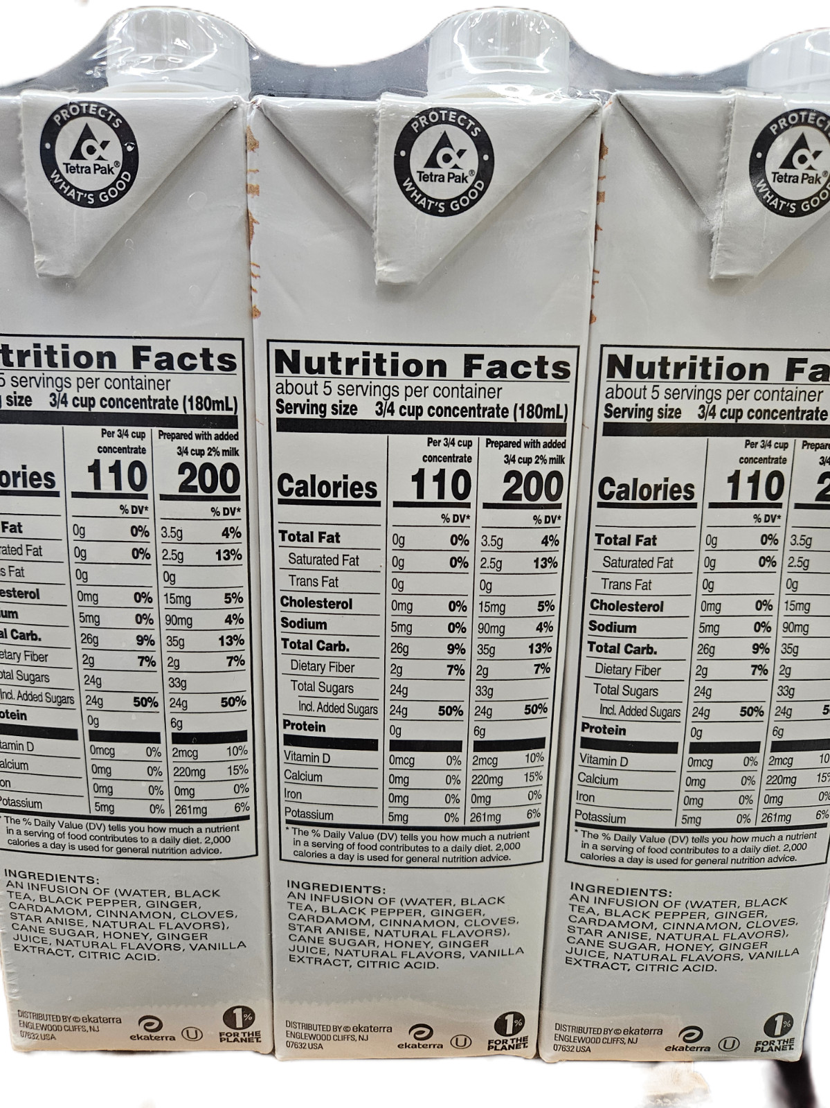 3 – (32oz Each) TAZO Tea (Concentrate) – Chai Latte Black Tea – BB May 2027