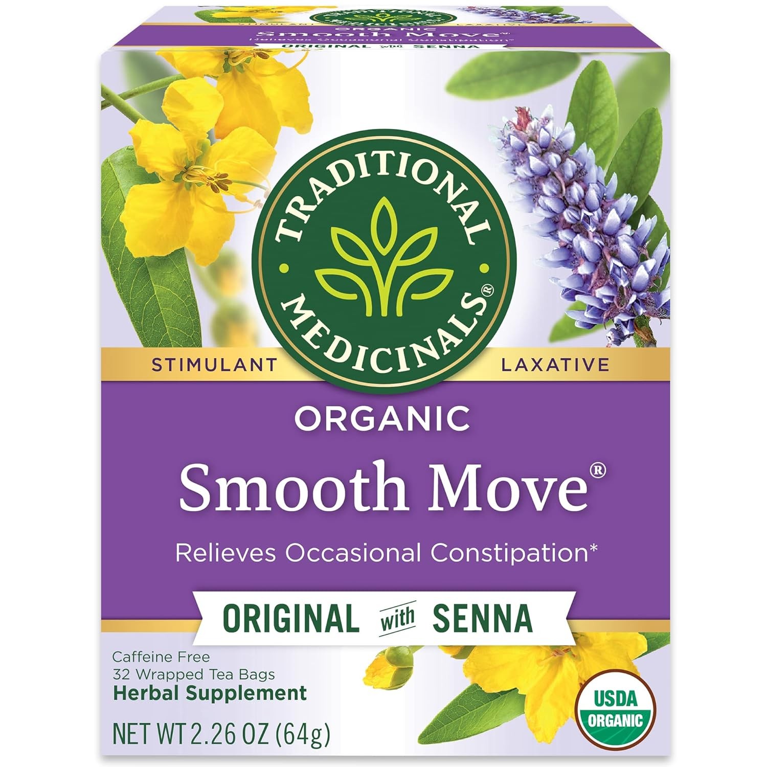 Traditional Medicinals Tea, Organic Smooth Move, Relieves Pack of 1