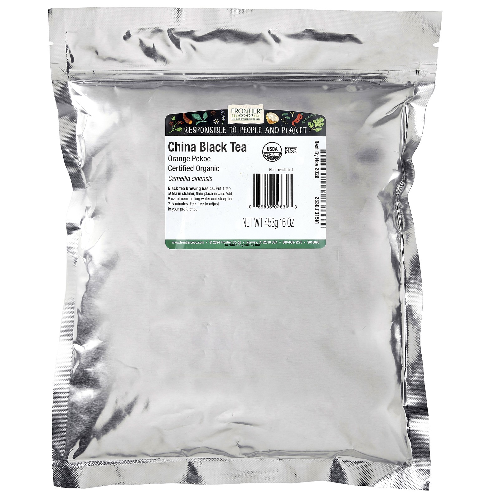 Organic China Black Tea, Orange Pekoe, 16 oz (453 g)