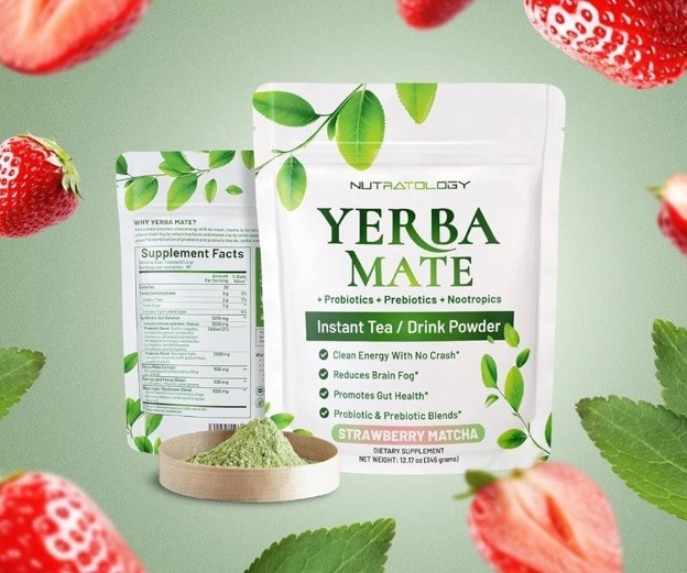 Yerba Mate Instant Tea Powder – 3-In-1 Super Drink – Clean Energy .Exp-05/2027