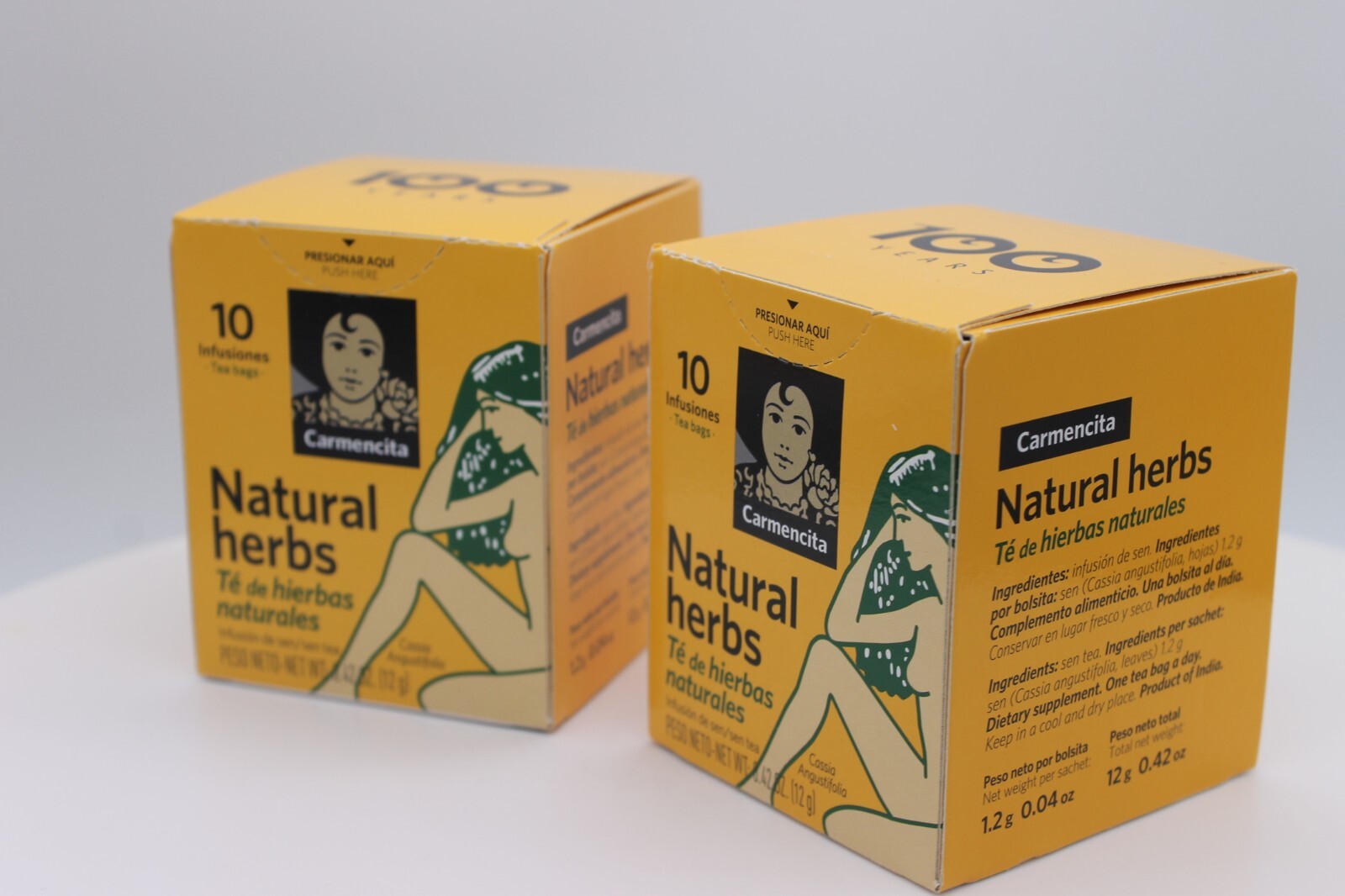 2 Carmencita Natural Herbs Tea (10 bags/each box ) 12g (0.42oz).