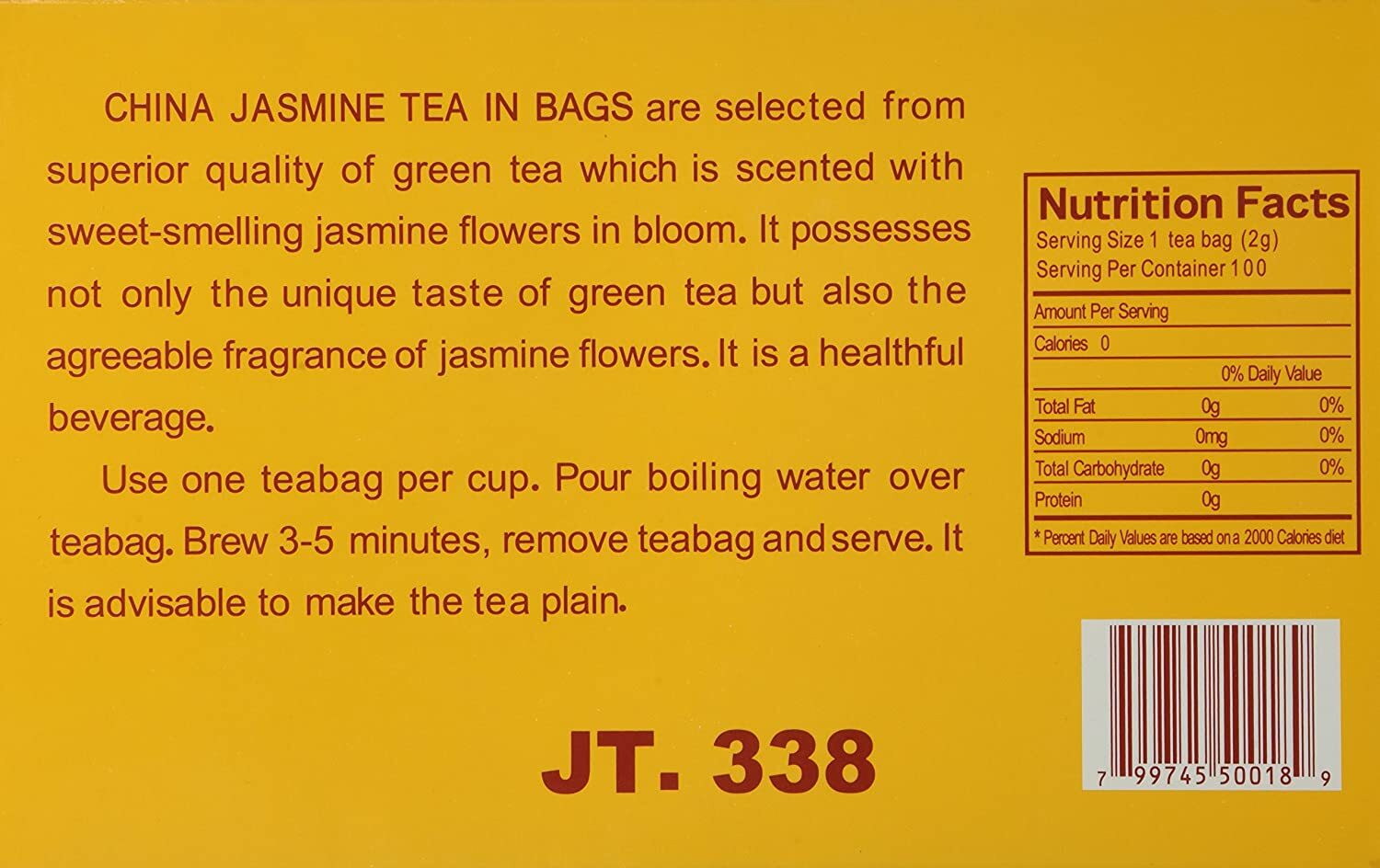 Royal King Jasmine Tea – 100 Tea Bags
