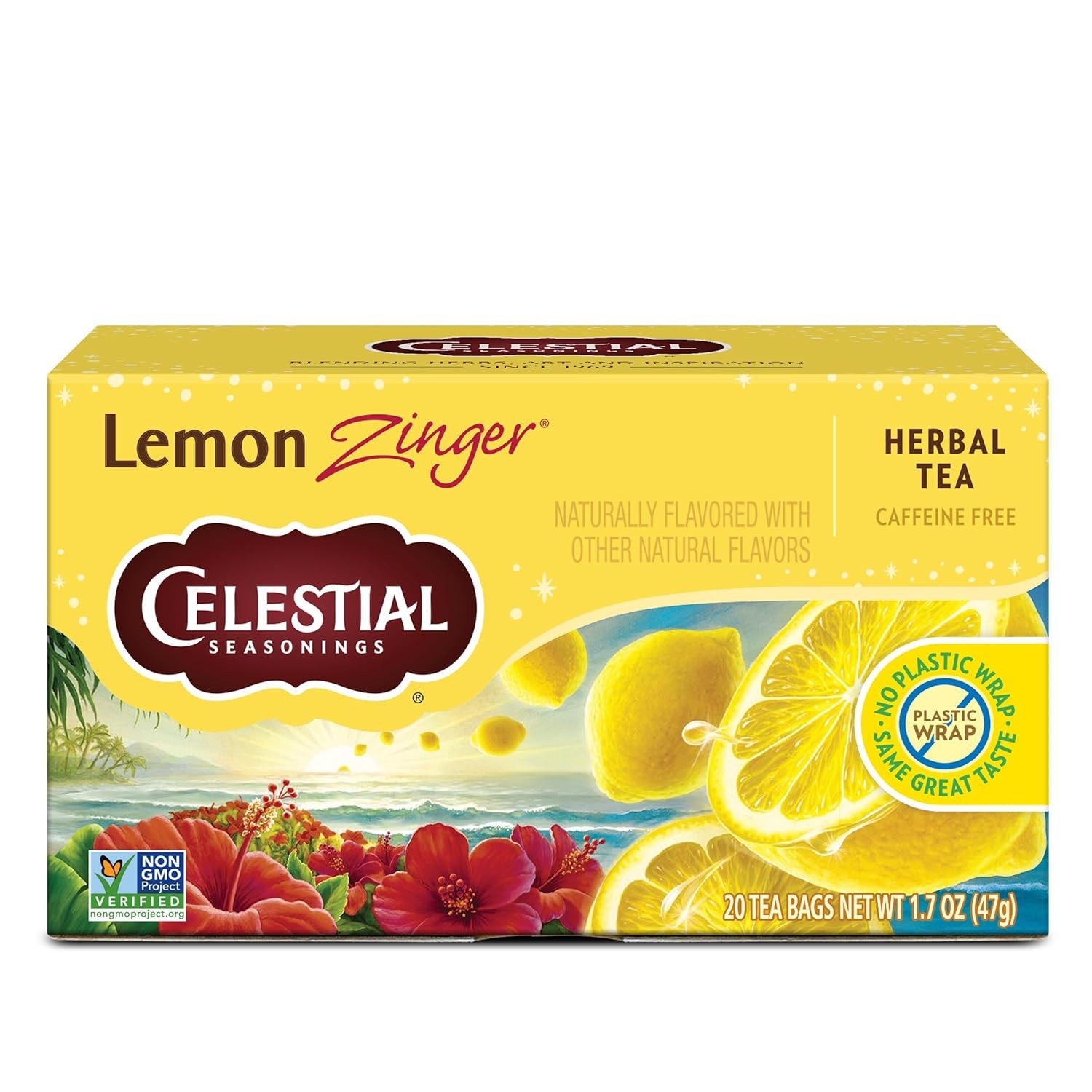 (20 Tea Bags)Celestial Seasonings Zinger Herbal Tea,(Select Flavor & Count)
