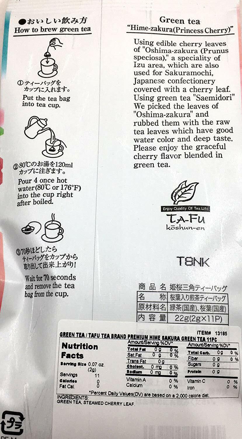 Japanese TA-FU Brand Premium Hime Princess Sakura Cherry Blossom Green Tea