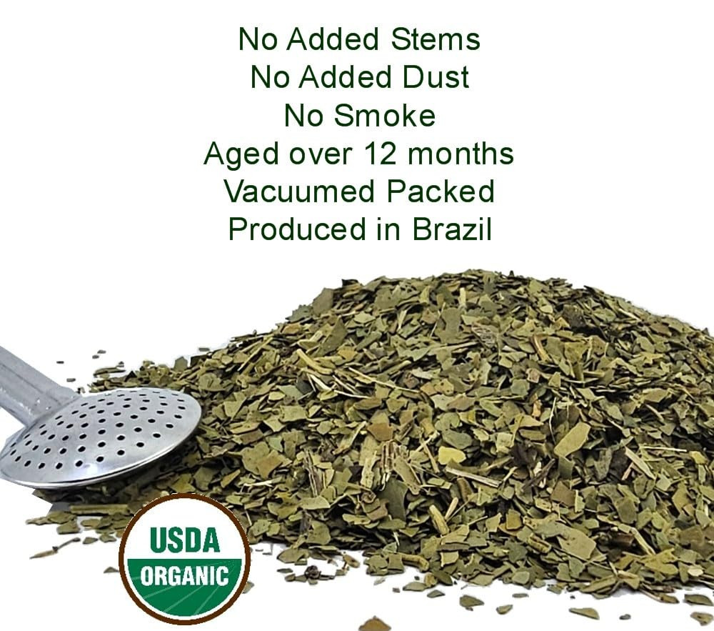 Premium Organic Yerba Mate (Pure Leaf, Smoke Free, Aged) (2.2 Lbs (1 Kg))