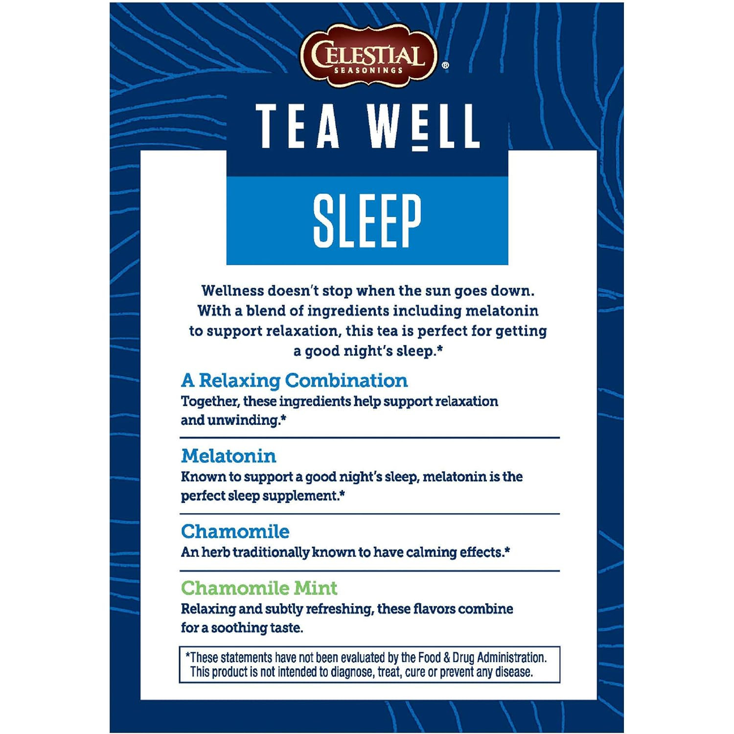 Teawell Herbal Tea, Sleep with Melatonin, Chamomile Mint, Caffeine Free Wellness