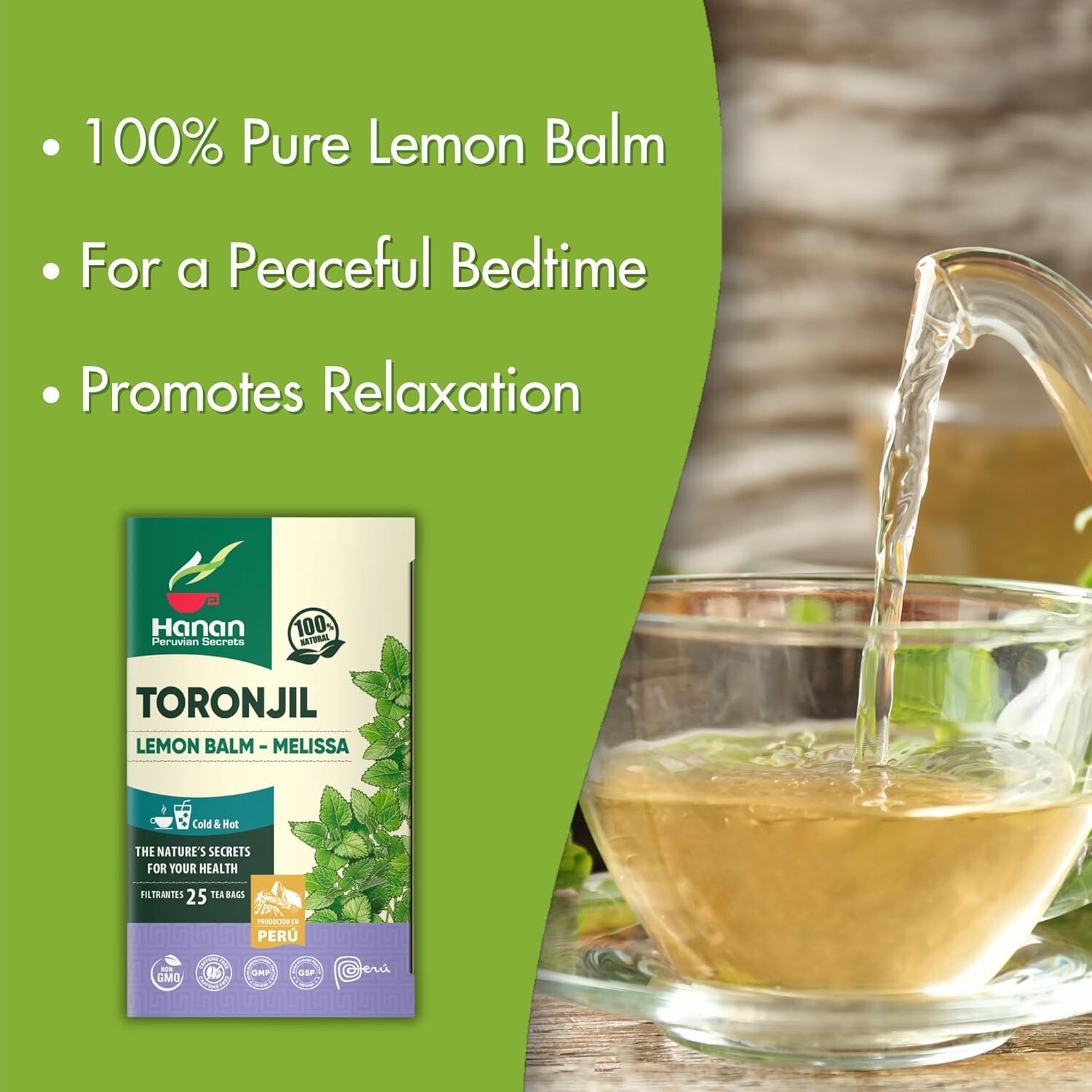 Lemon Balm 25 Herbal Tea Bags Toronjil from Peru