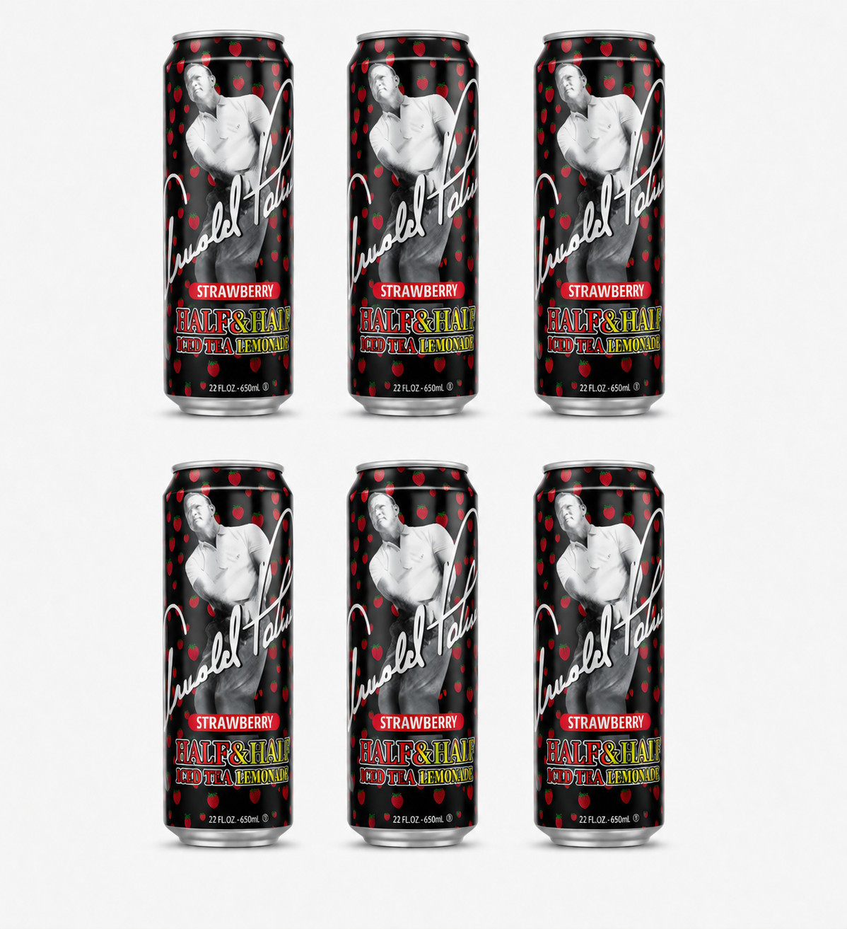 AriZona Arnold Palmer Strawberry 22 fl oz Cans 6 Pack Tea Lemonade New
