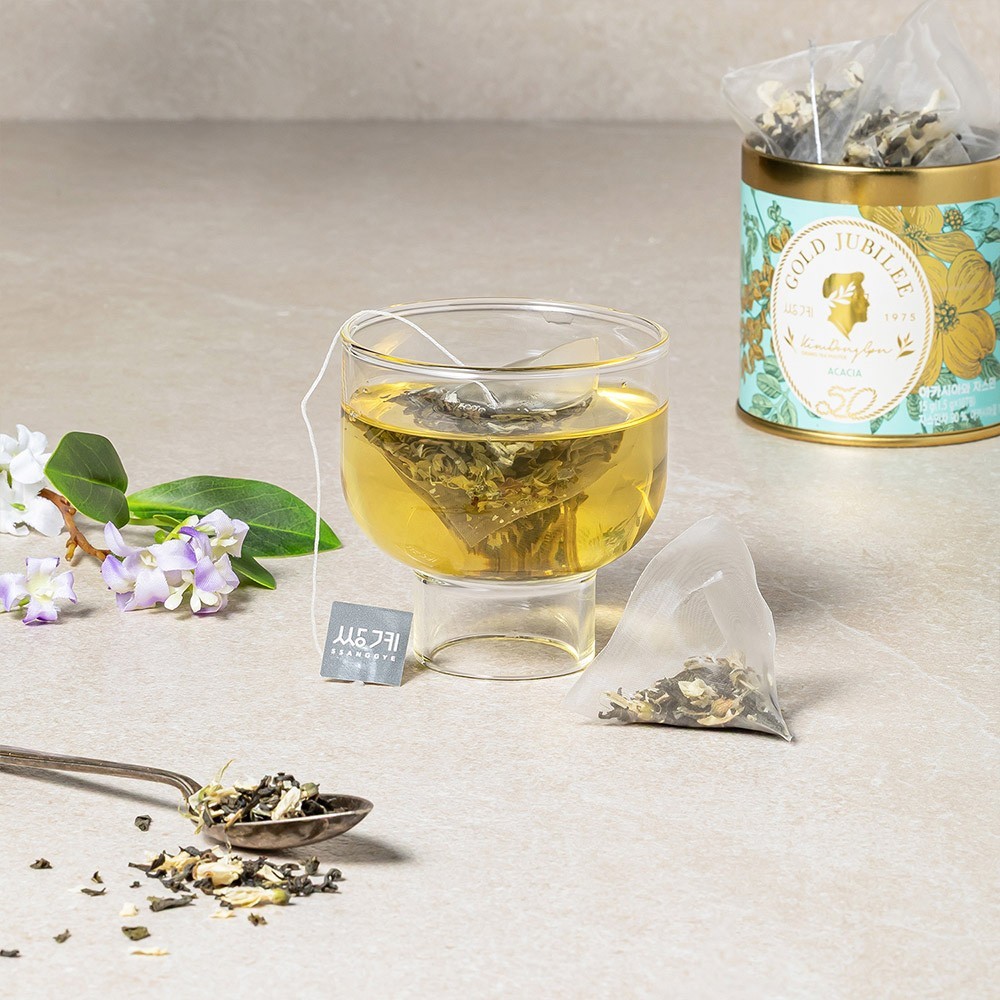 Korean Acacia Jasmine Oolong Tea 10 Pyramid Bags Gold Jubilee Premium
