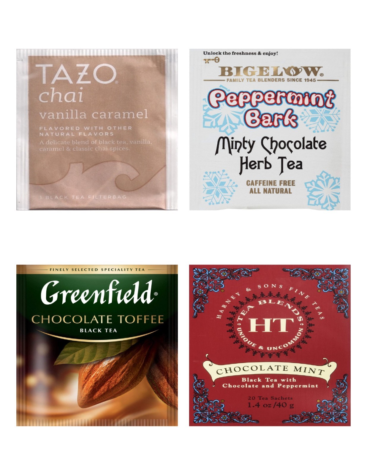 Dessert Tea Bag Sampler Variety Pack – 24 Single-Serve Varieties – 15 Brands