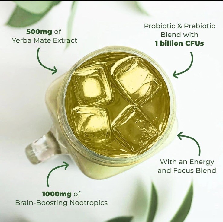 Yerba Mate Instant Tea Powder – 3-In-1 Super Drink – Clean Energy .Exp-05/2027