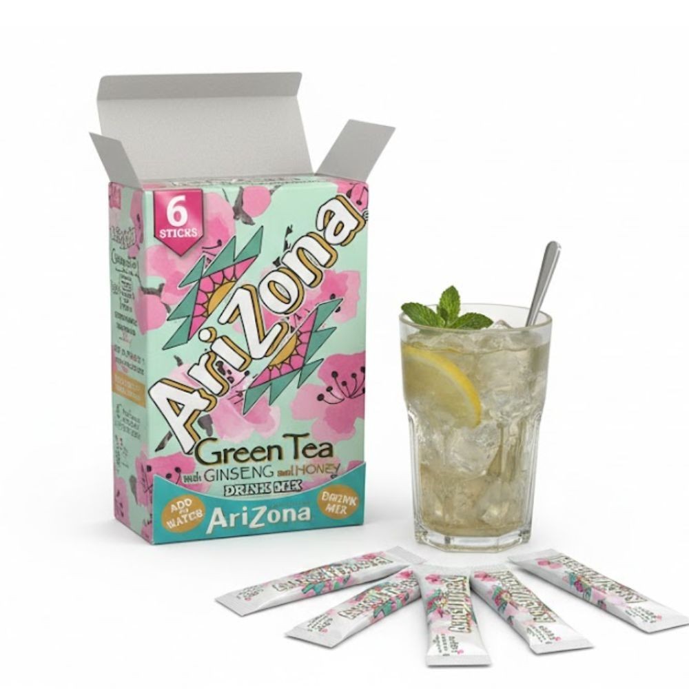 Arizona Green Tea Drink Mix with Ginseng & Honey, 6 Sticks per Pack, Pack of 2,