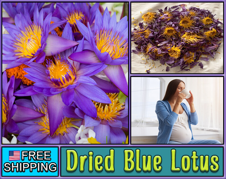 Ceylon /Sri Lanka dried blue lotus nymphaea caerulea flowers 100% organic(100 g)