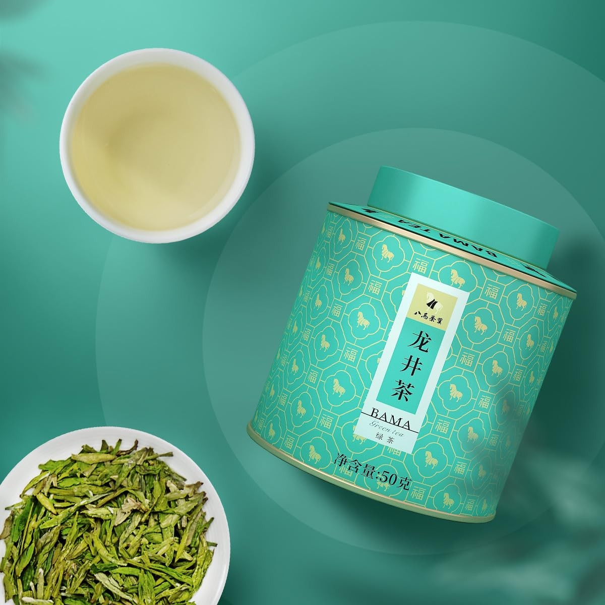 BAMATEA Longjing Green Tea Loose Leaf – Premium Chinese Dragonwell Tea 50g (1…