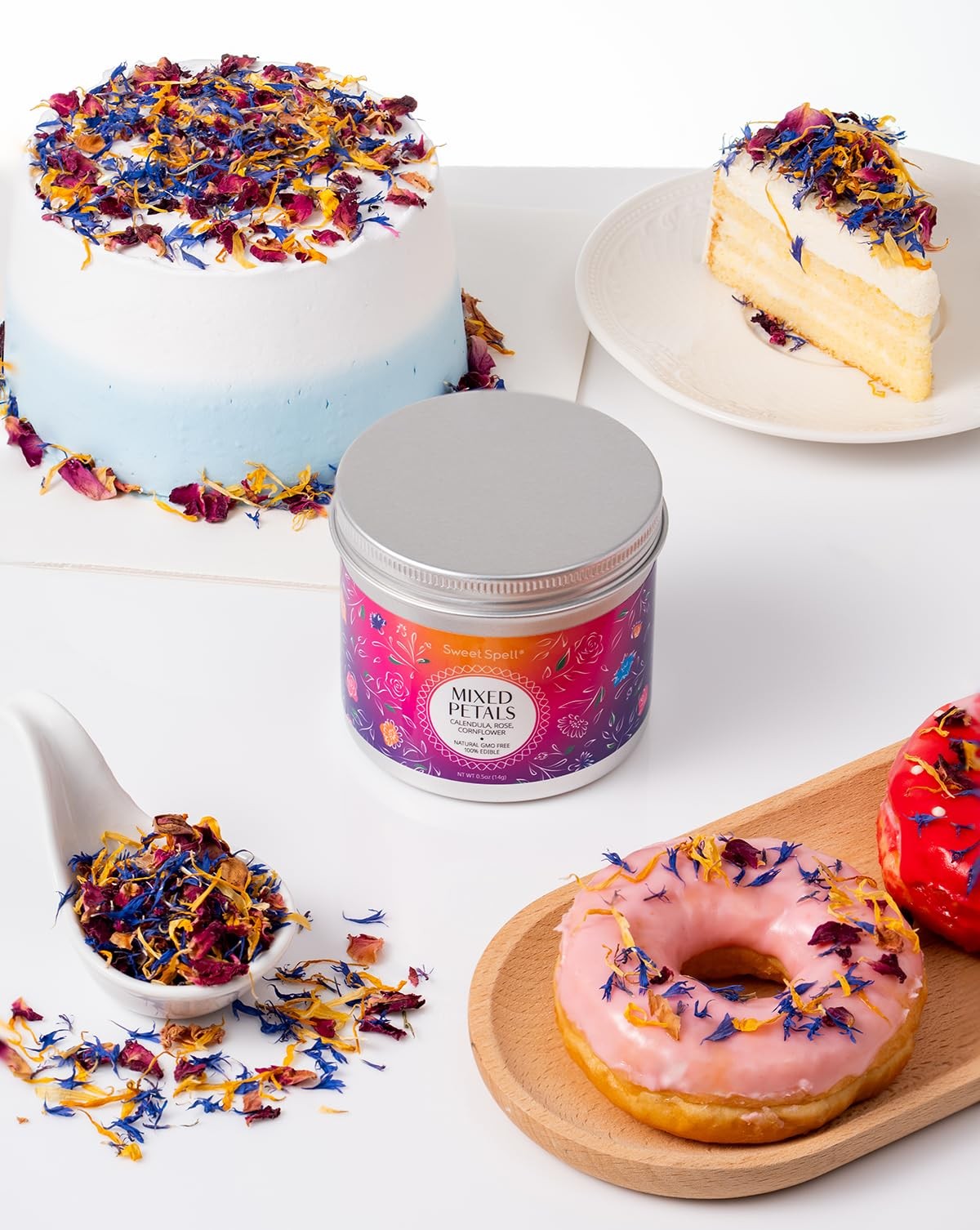 Mixed Edible Flowers – Dried Rose, Cornflower & Calendula Petals – Flower Spr…