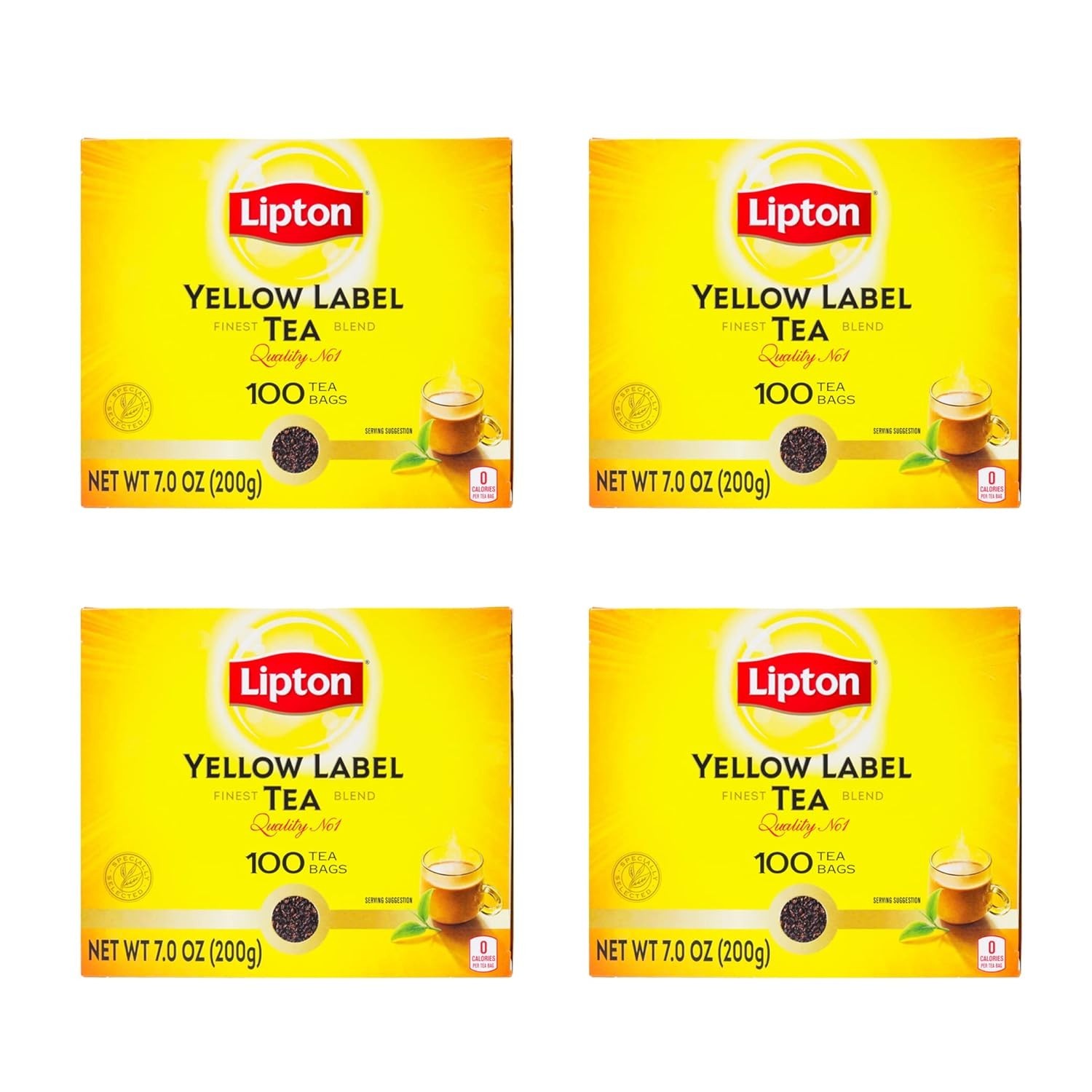 Yellow Label Unsweetened Chai Tea Bags 200g (4 Pack) – Black Tea Blend