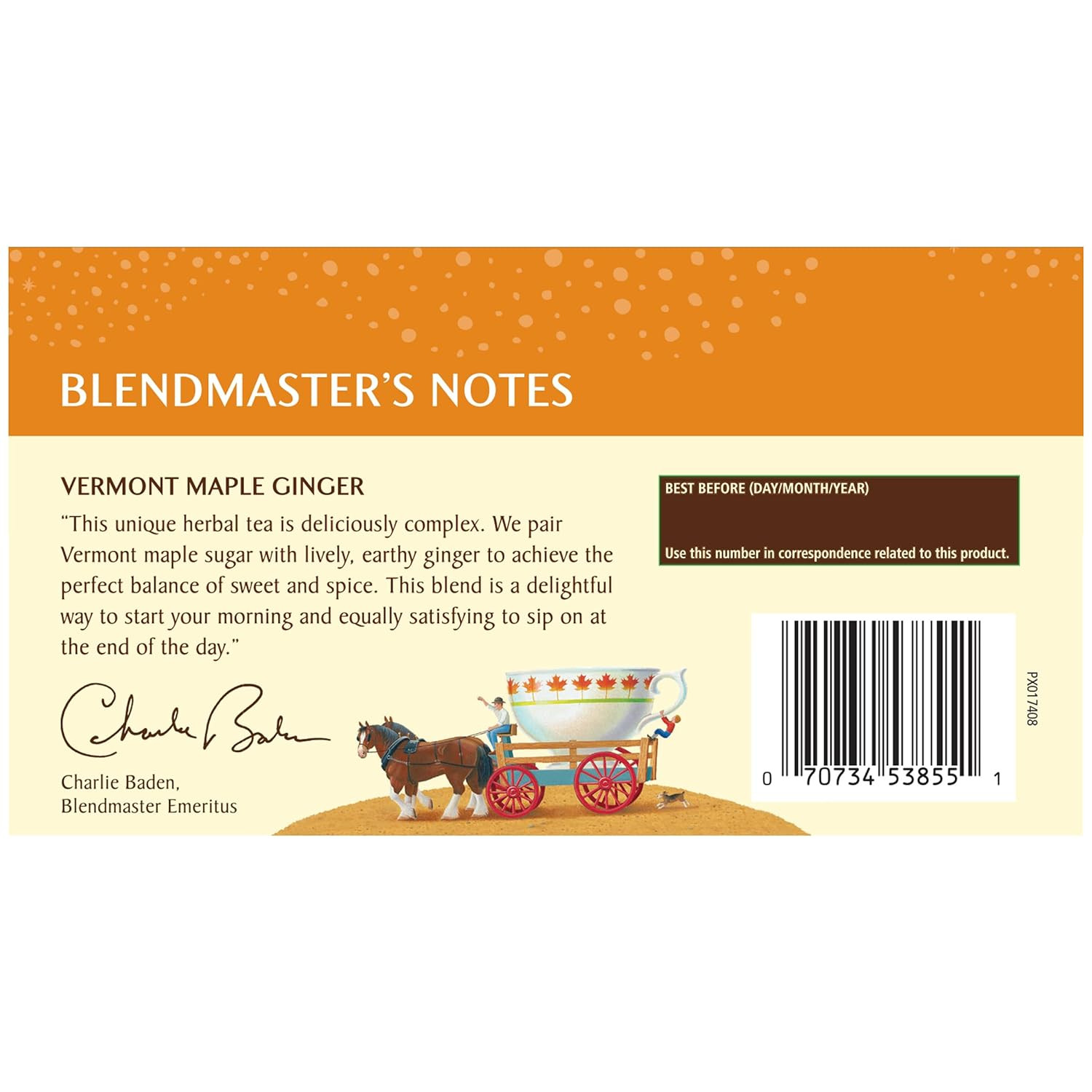 Celestial Seasonings Vermont Maple Ginger Herbal Tea – Caffeine Free – 120 Bags