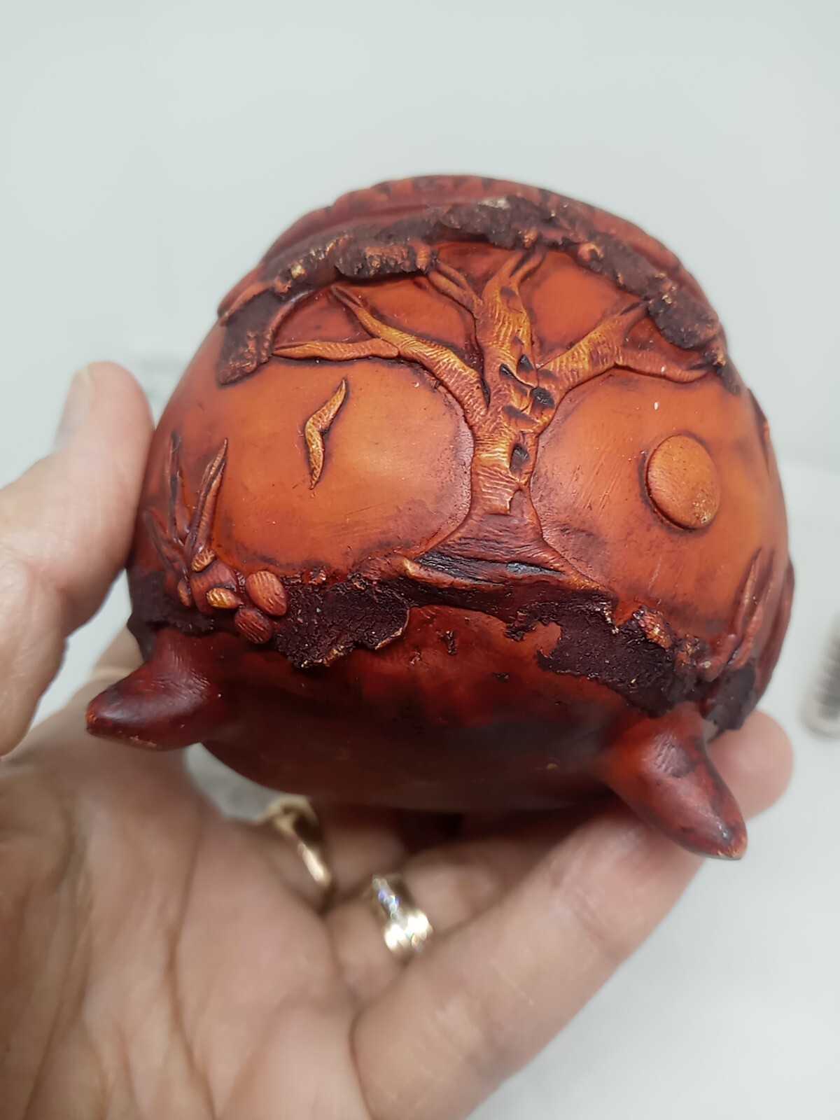 Argentina Unique Hand Made Wooden Yerba Mate Cup & Bombilla W Nature Design.