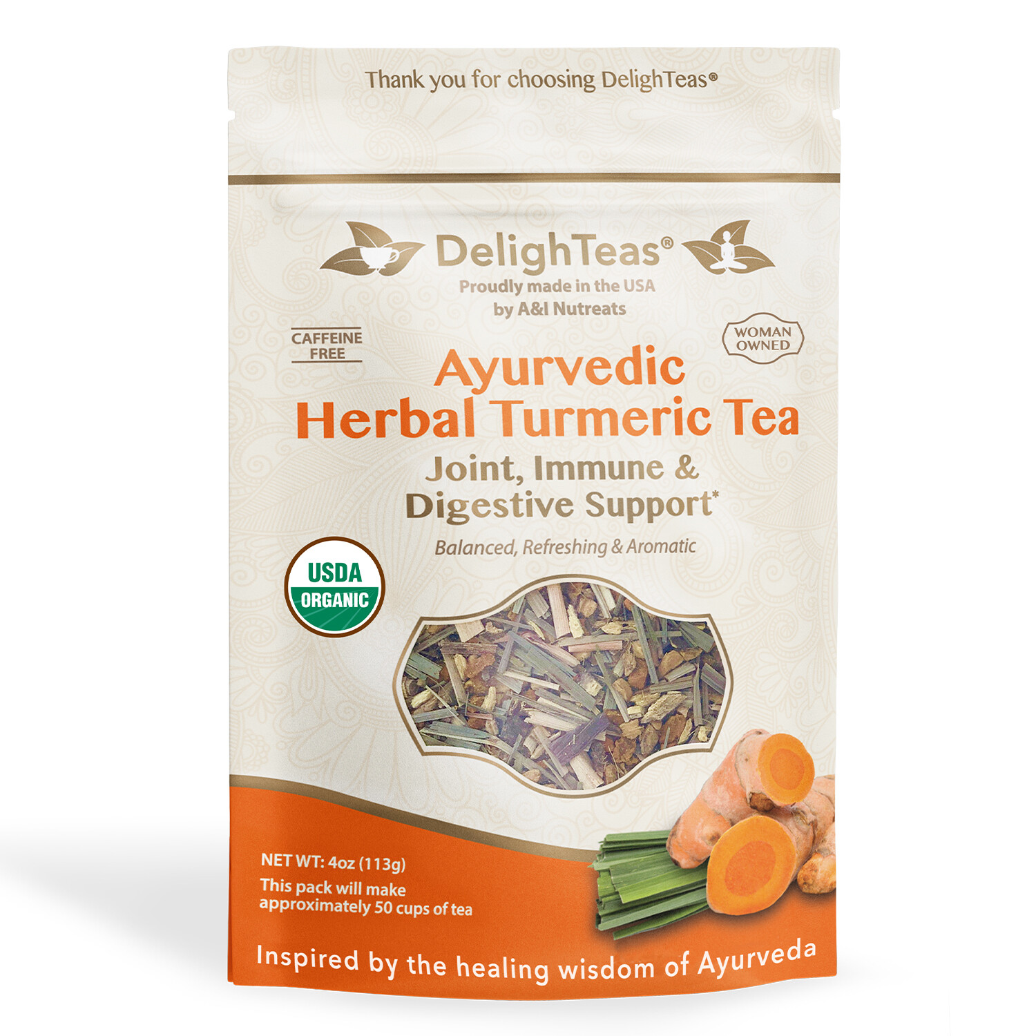 Ayurvedic Herbal Turmeric Tea – Loose Blend