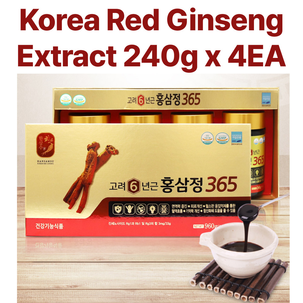 Korean 6 Years Red Ginseng Extract 365, 240g x 4ea Red Ginseng Tea