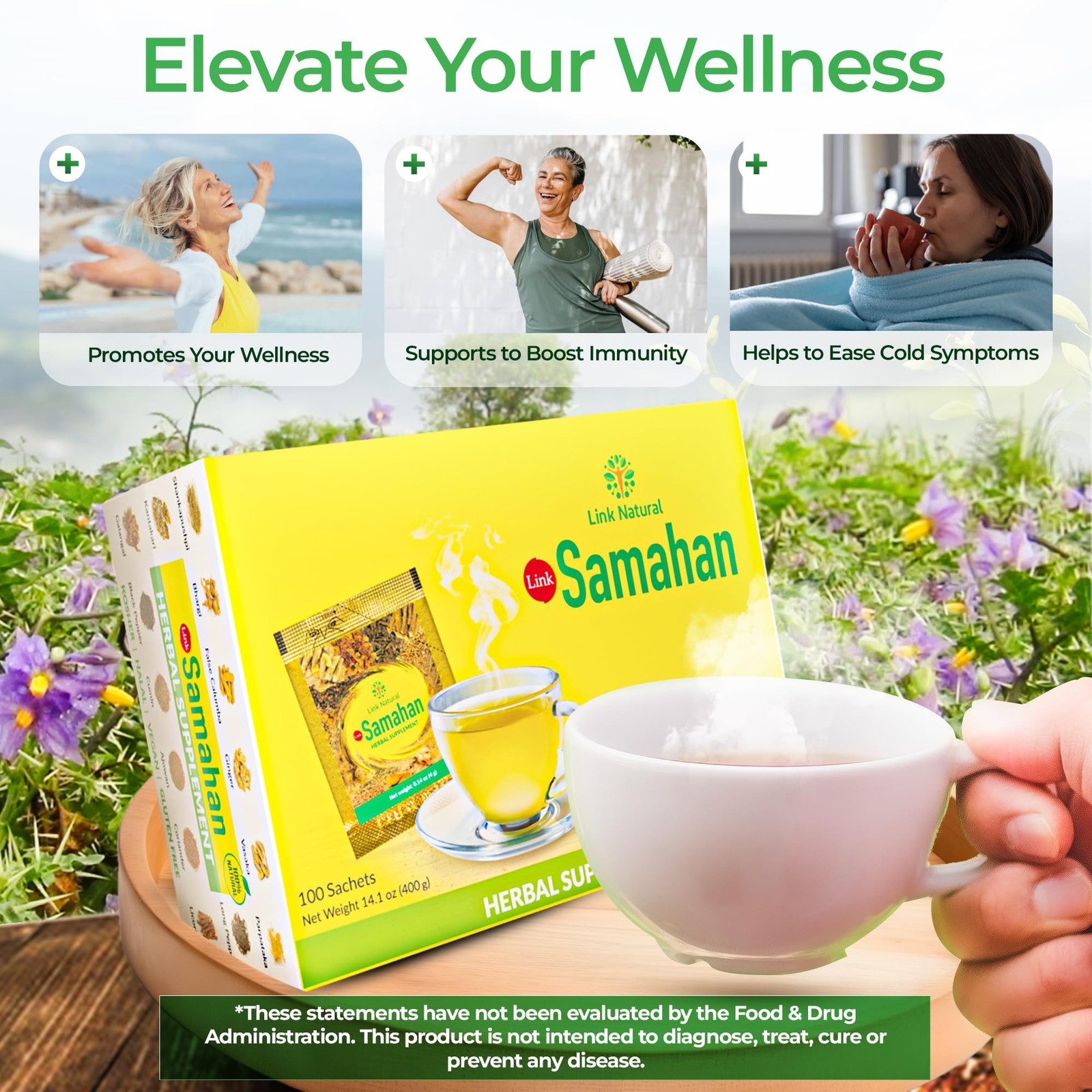SAMAHAN Ayurvedic Herbal Tea Packets – Sri Lankan Ceylon Blend with 14 Natura…