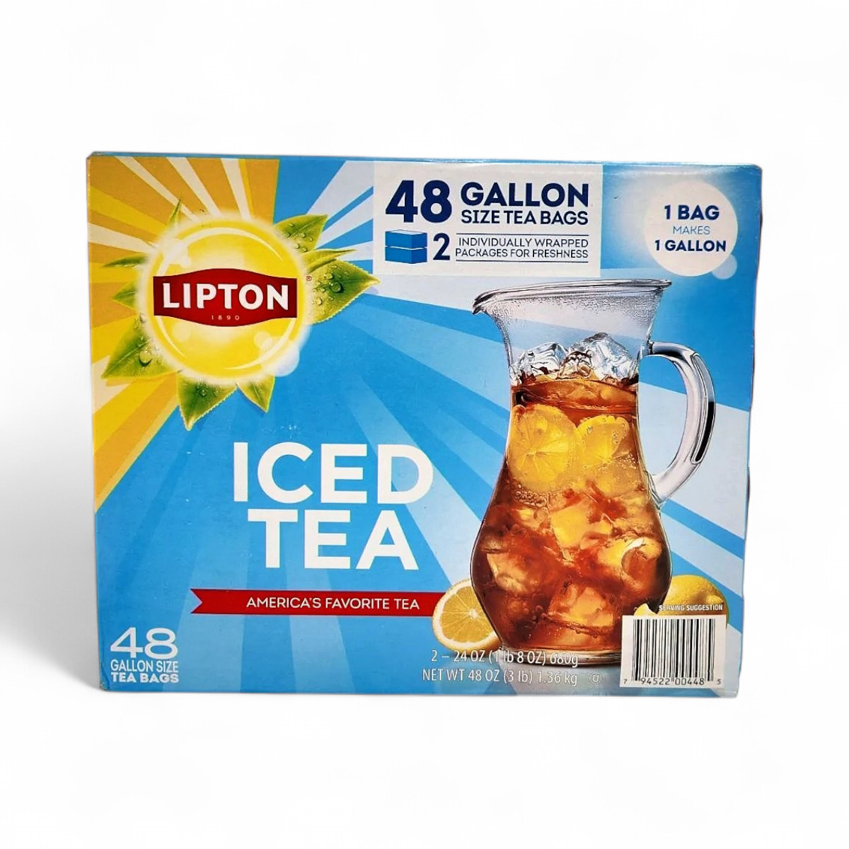 Lipton Iced Tea, Gallon Size Tea Bags – 48 Count