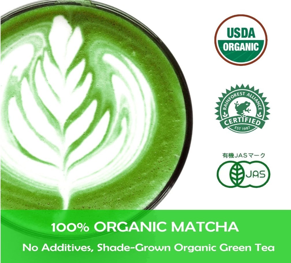 Organic Matcha Green Tea Powder – 100% Pure Matcha for Latte & Baking