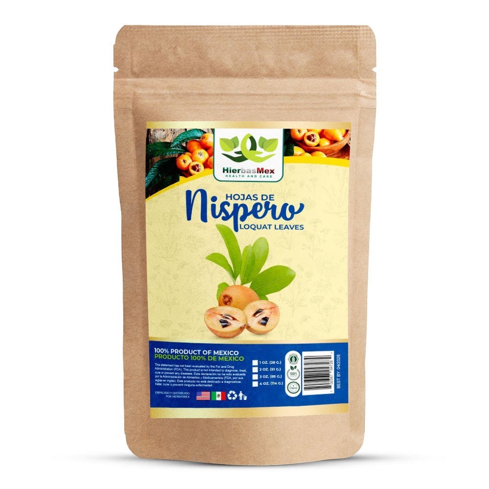 Loquat Leaves Herbal Tea 4 oz.-113g Hojas de Nispero, Natural Mexican Herb