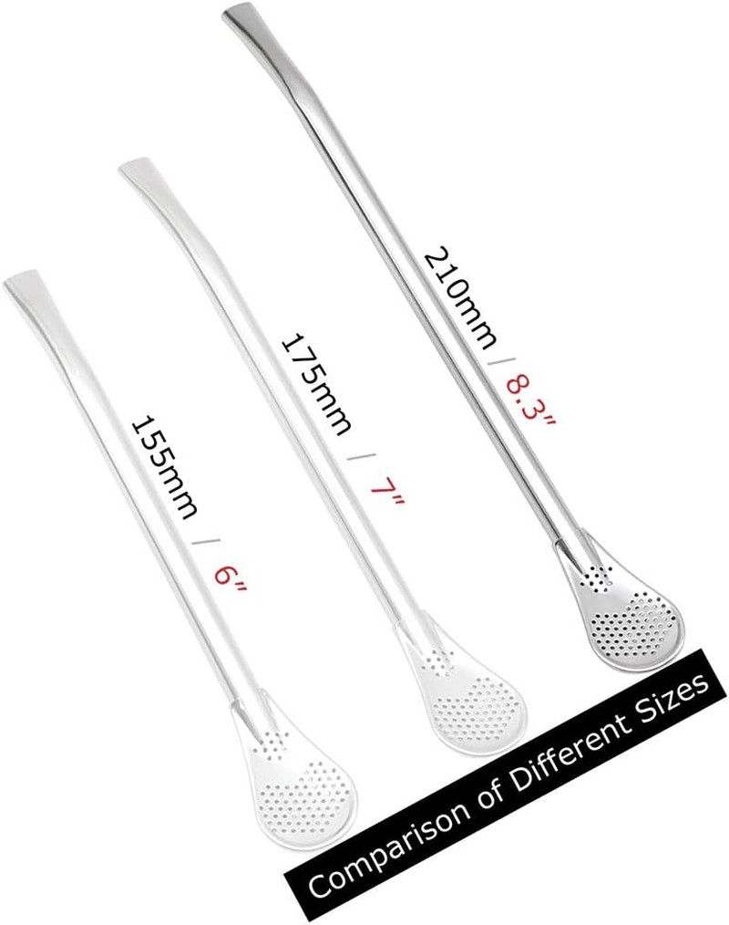 8.3 Inches Long Yerba Mate Bombilla Gourd Drinking Filter Straws Soft Heatproof