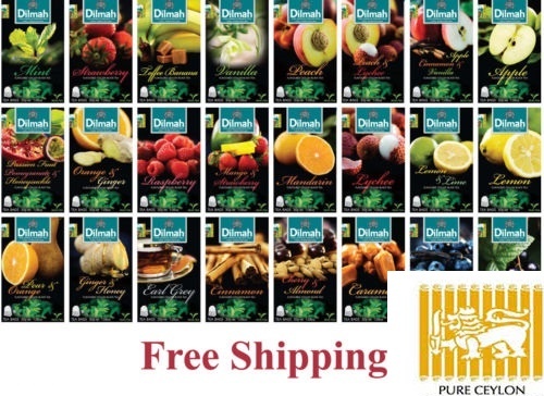 CEYLON Dilmah Tea Cinnamon,Ginger,Green,Lemon,Peach,Watte Loose& bags much more