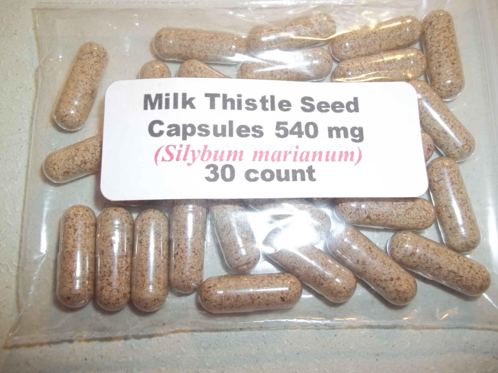Milk Thistle Seed Powder Capsules (Silybum marianum) 540 mg. 30 count