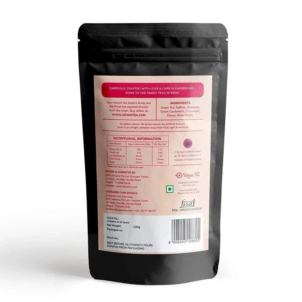 Udyan Tea |Herbal Tea | KASHMIRI SAFFRON KAHWA || 100g