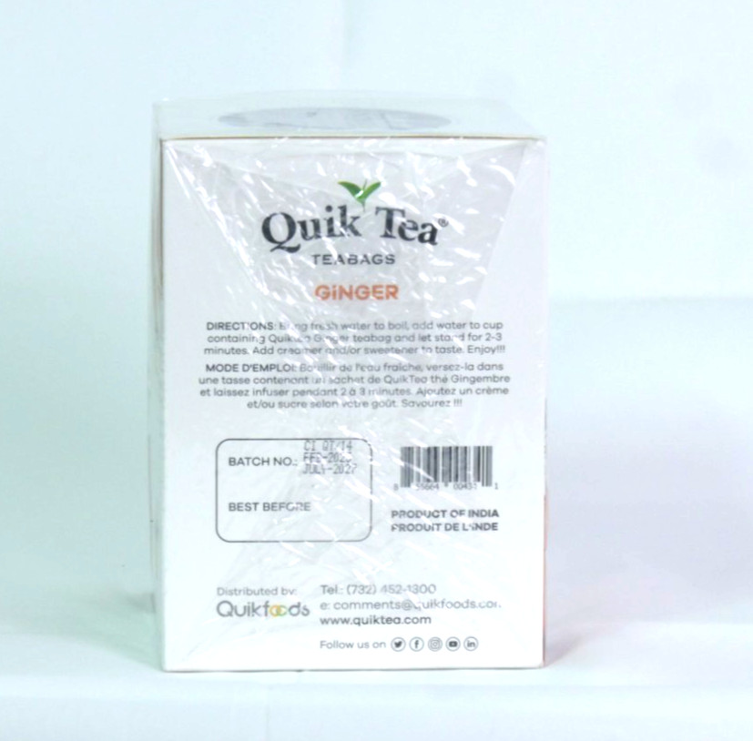 QuikTea Ginger Teabags – 72 Count