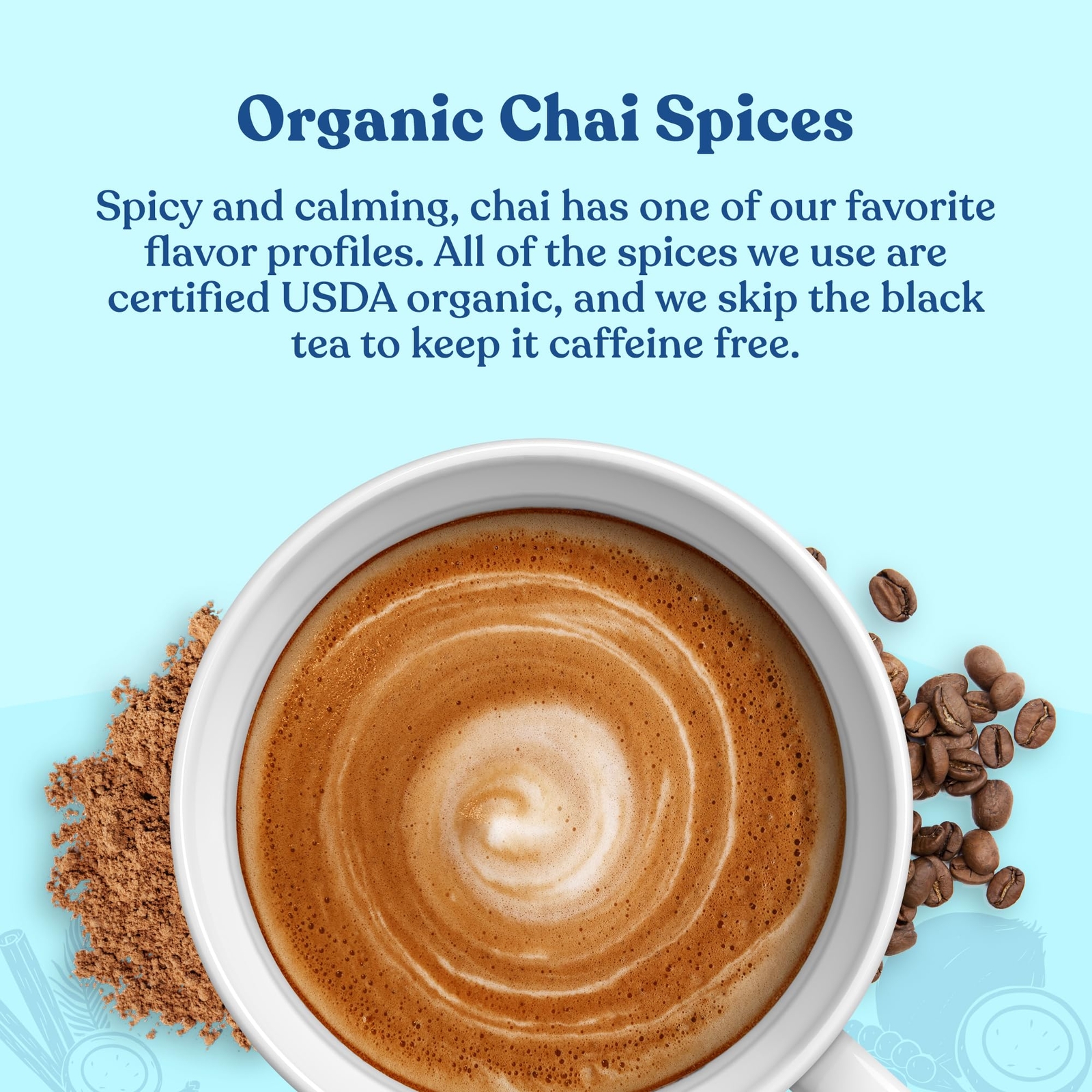 Organic Tea Guard Your Gut Caffeine Free Mushroom Chai Latte 10 Count