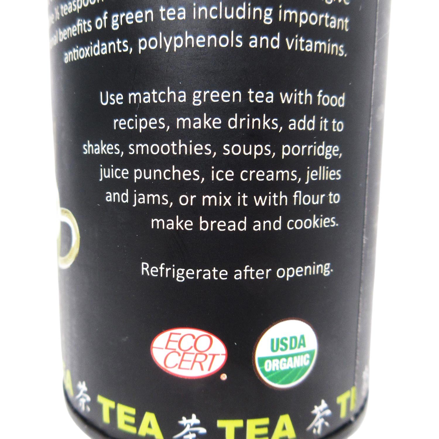 Touch Organic: Matcha Green Tea the Vert powder, 50g/1.76oz, China Exp. 06/2027