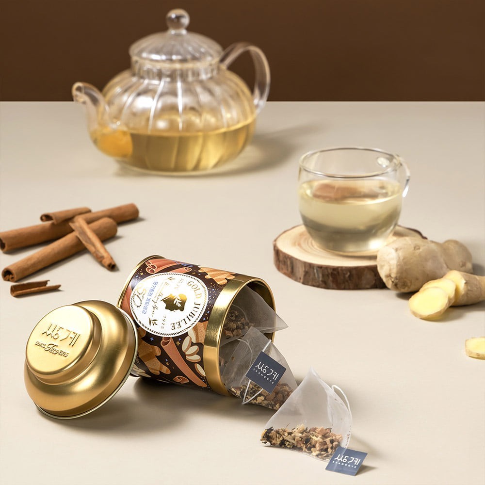 Ssanggye Cinnamon Ginger Tea 10 Pyramid Bags | Warm Spice Tea