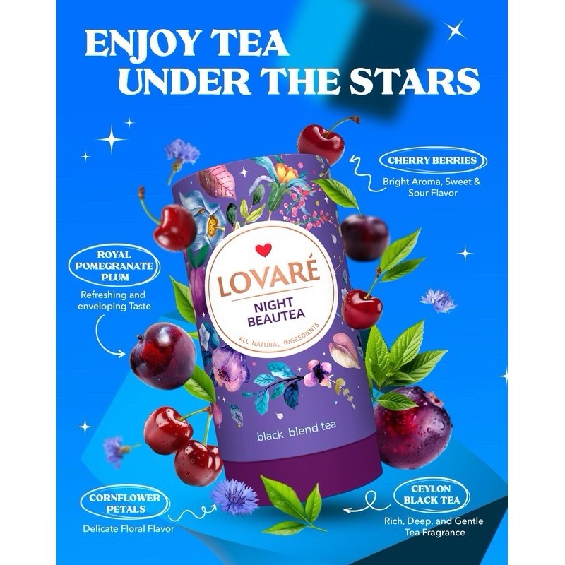 Lovare Night Beautea Tea Tube 80G |Ukraine | Fresh | New | Free Ship!