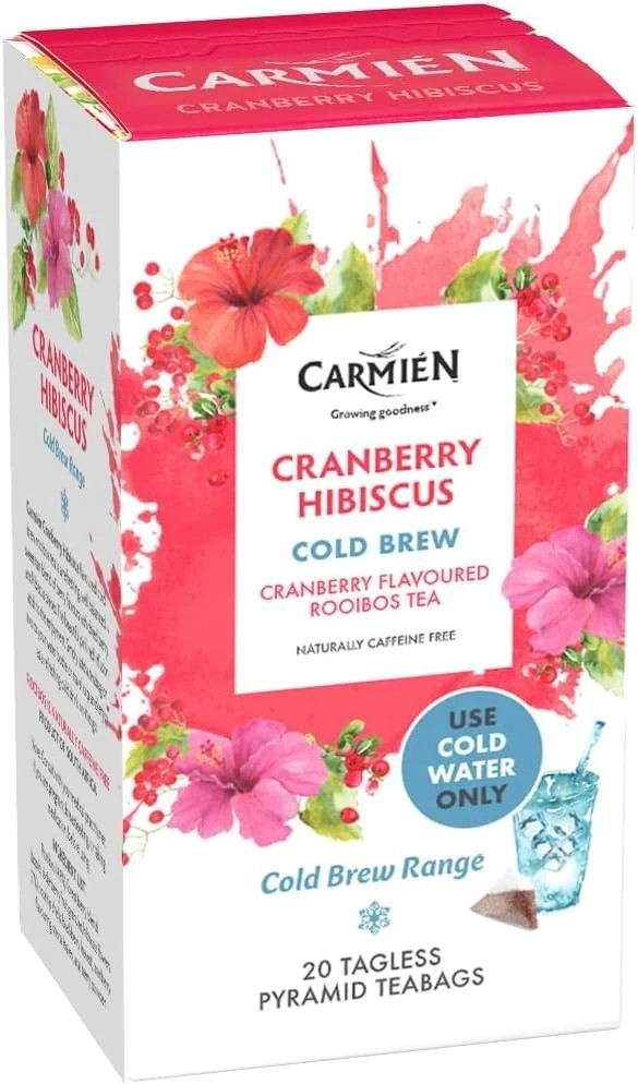 Carmién Tea Cold Brew: Cranberry Hibiscus Rooibos 20’s (50g)
