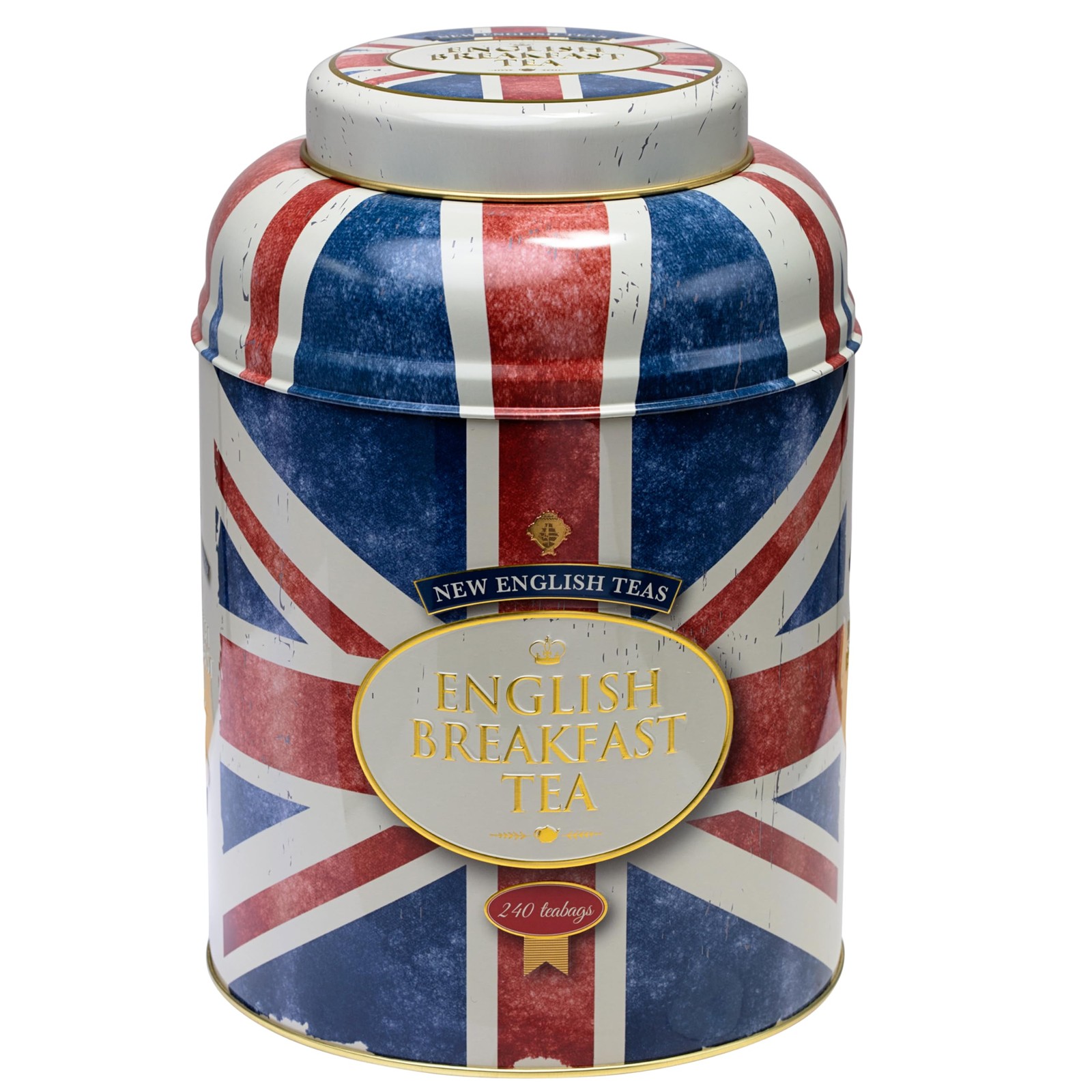 Union Jack Large Round Tea Caddy With 240 English Breakfast Teabags Kitchen