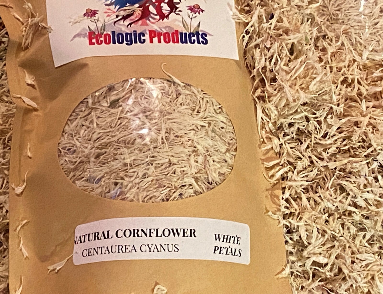 Cornflower Petals, White, Red, Purple, Blue European Natural 1-16 oz. Free Ship.