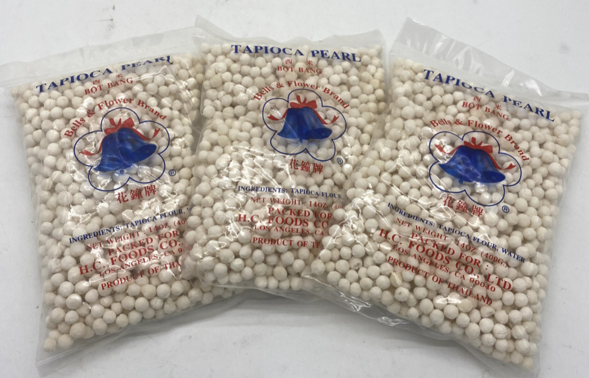 Bells & Flowers Tapioca Pearls White Bot Bang (3 Packs of 14oz) Total of 42 oz