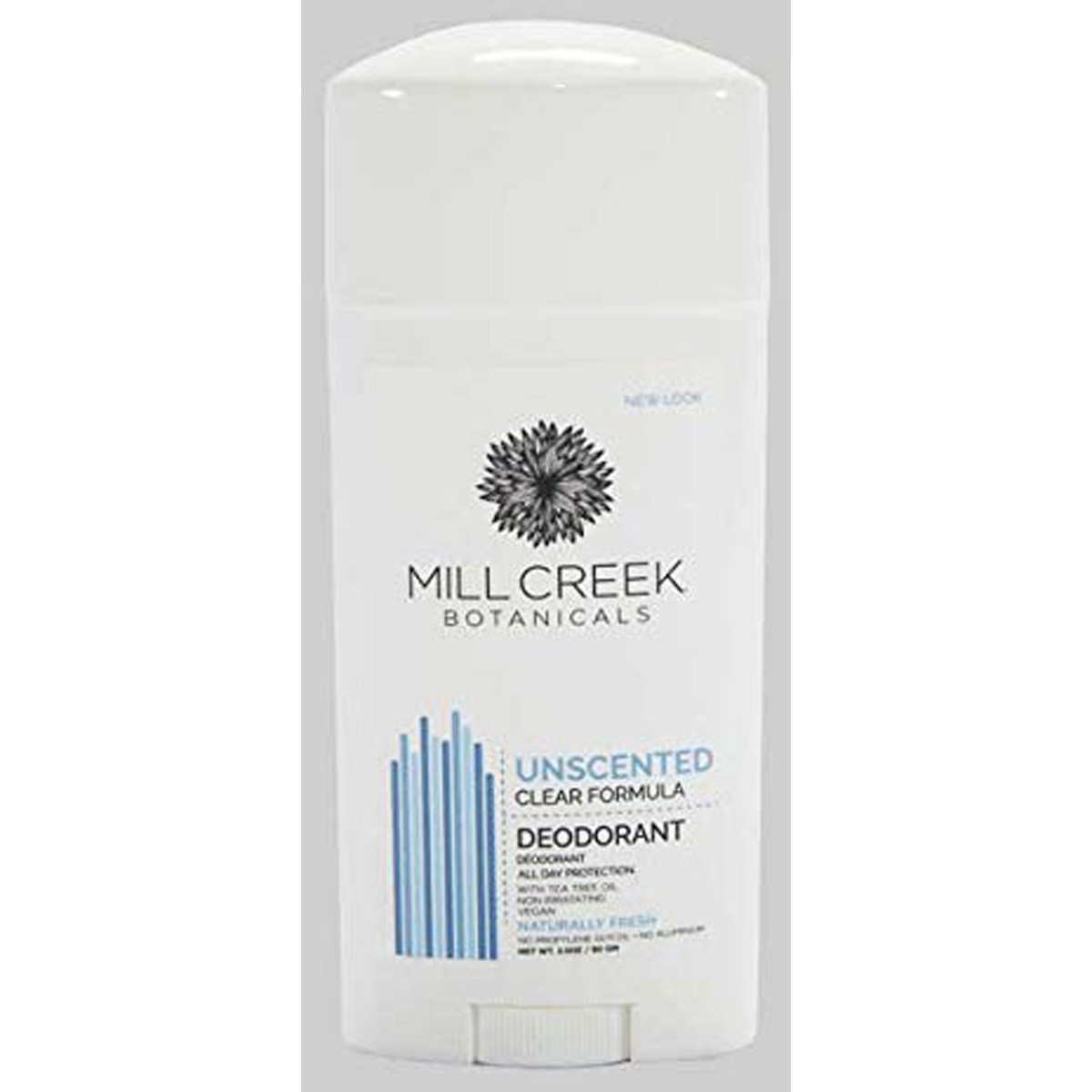 Mill Creek Botanicals Unscented Clear Formula Deodorant Stick Tea 3 Pack