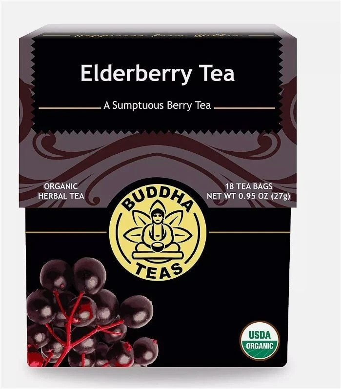 Buddha Tea Organic Elderberry Tea, 18 Tea Bags 12/2028