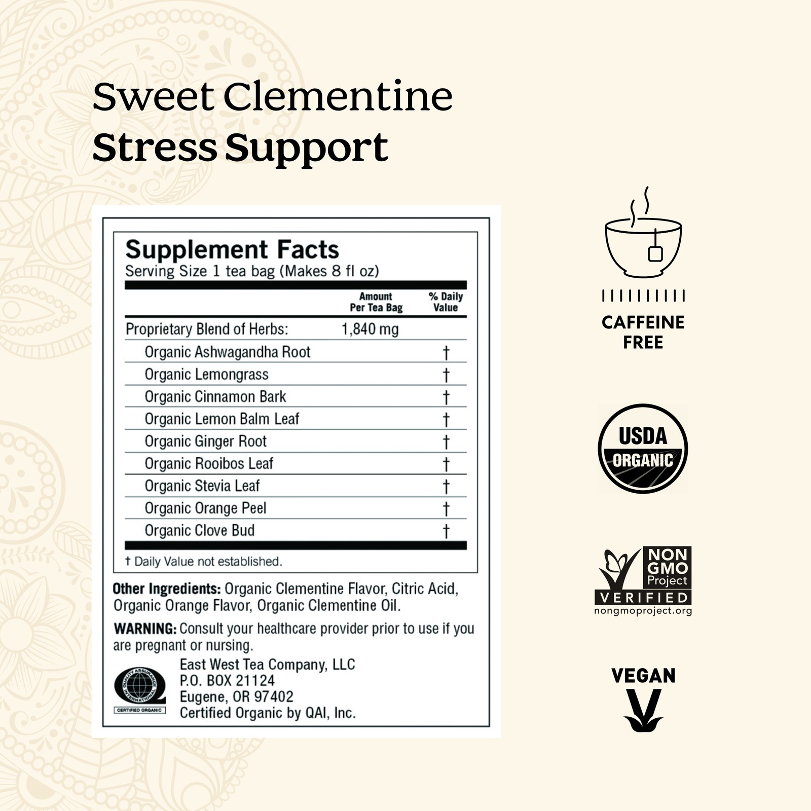 Yogi Tea – Sweet Clementine Stress Support (4 Pack) – 64 Organic Herbal Tea Bags