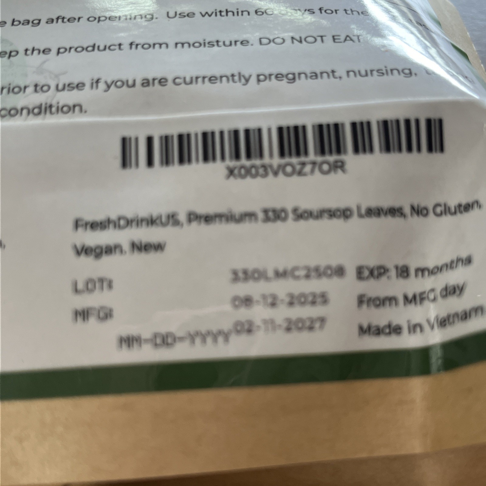 FreshDrinkUS, 330+ Premium Soursop Dried Leafs tea leaves
