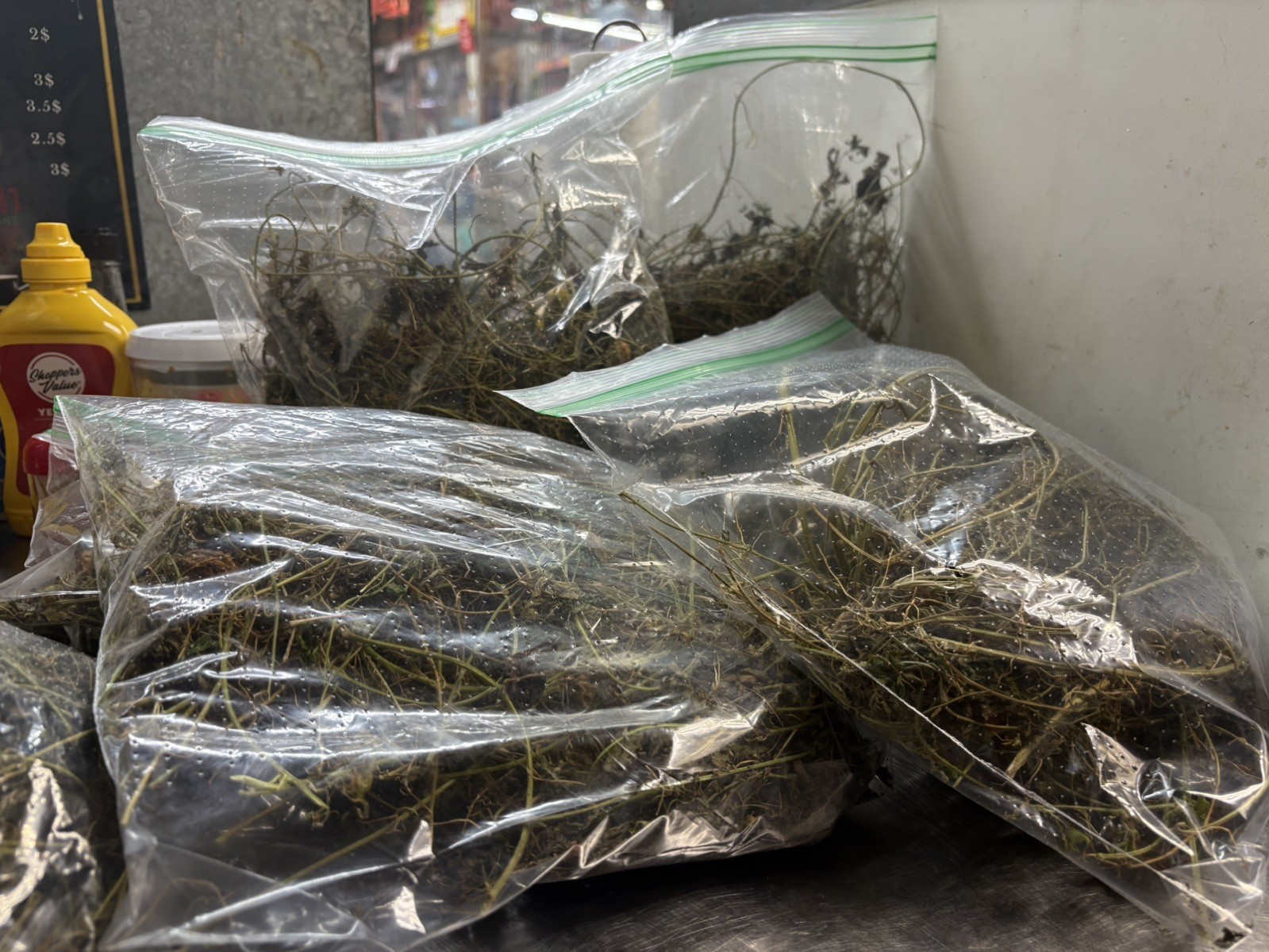 Asosi Or Dried Cerasee Leaves Momordica Charantia, Bitter Melon