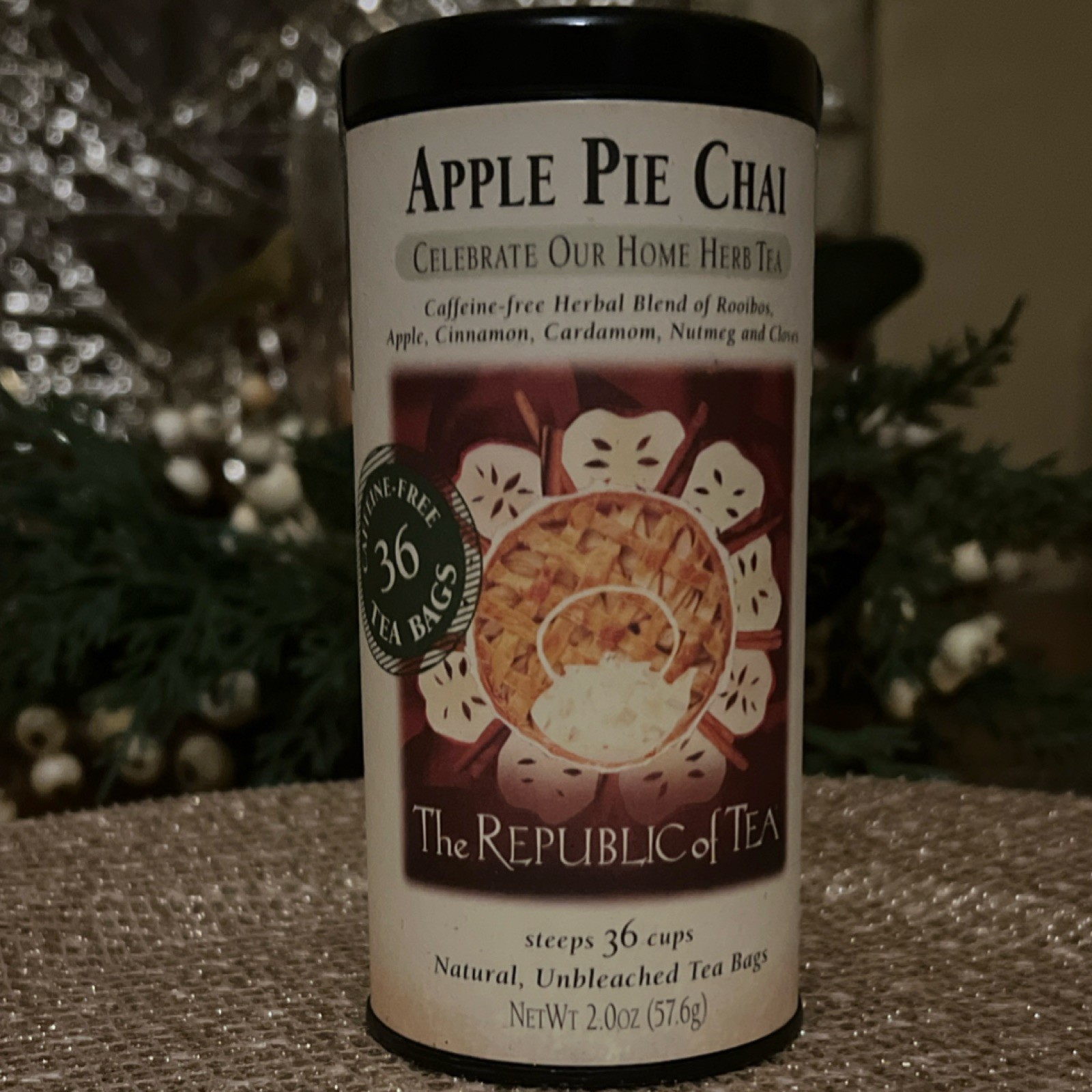 The Republic of Tea Apple Pie Chai Herbal Tea 36 Bags 2oz