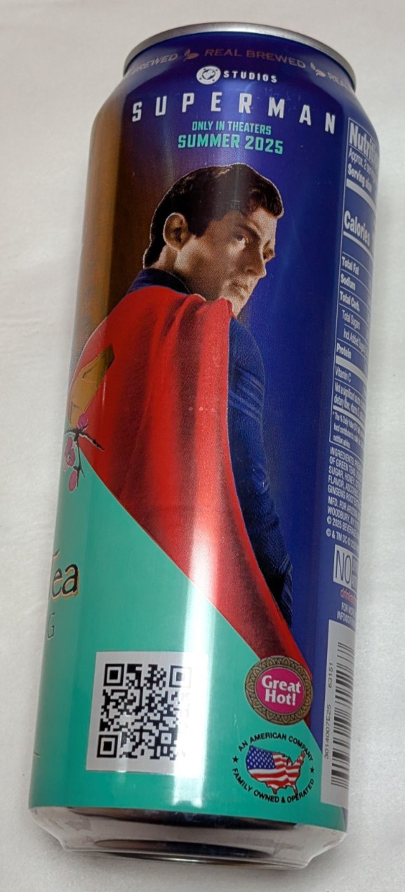 3x Superman Arizona Green Tea Promotional Three Cans New Unopened – Collectable
