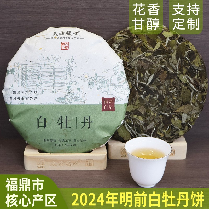 300g 2024 Fuding White Tea White Peony Cake Spring Tea Fragrant Mellow Good Tea