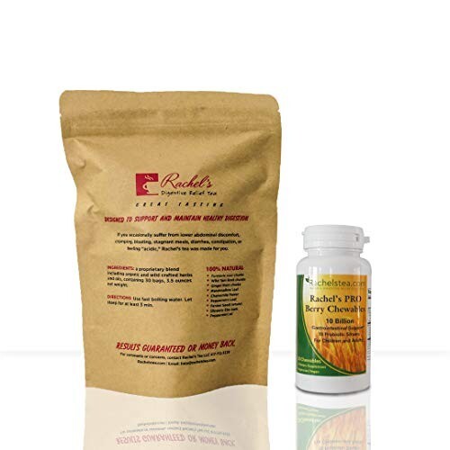 (30 Bags/60 Cups) Rachel’s Digestive Tea + Berry Chewable 10 Billion strains